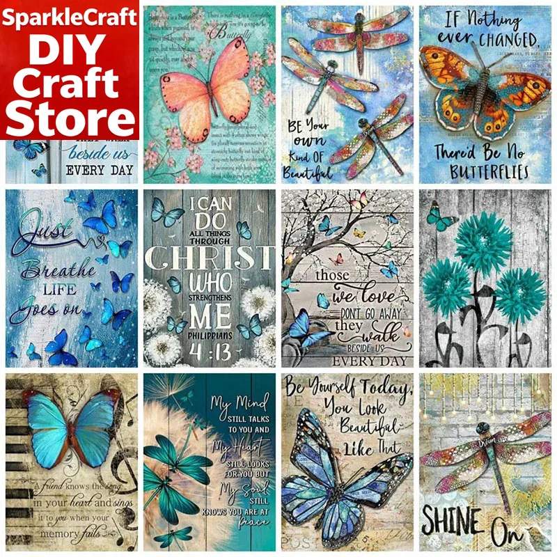 Embroidery Embellishments - 1PC frameless 5D Diamond Painting Butterfly