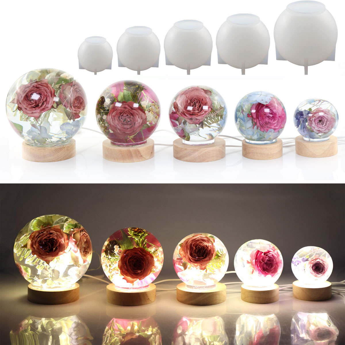 Embellishment Crafts - 65-120mm Sphere Ball Silicone Mold For