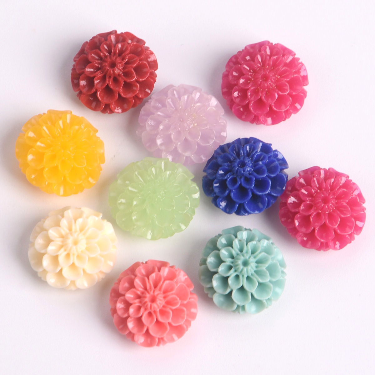 Embellishment Crafts - 10pcs Round Flower Shape 15mm Artificial