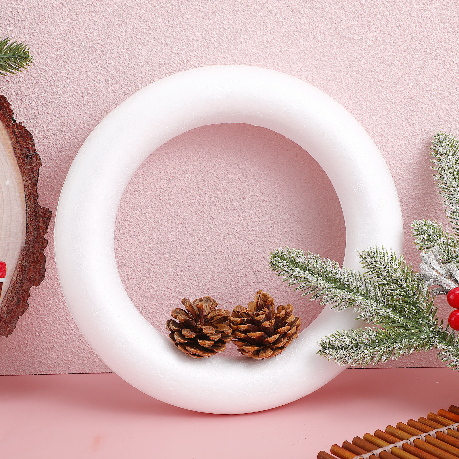 Craft Embellishments - 3Pcs Foam Wreath Ring DIY Round