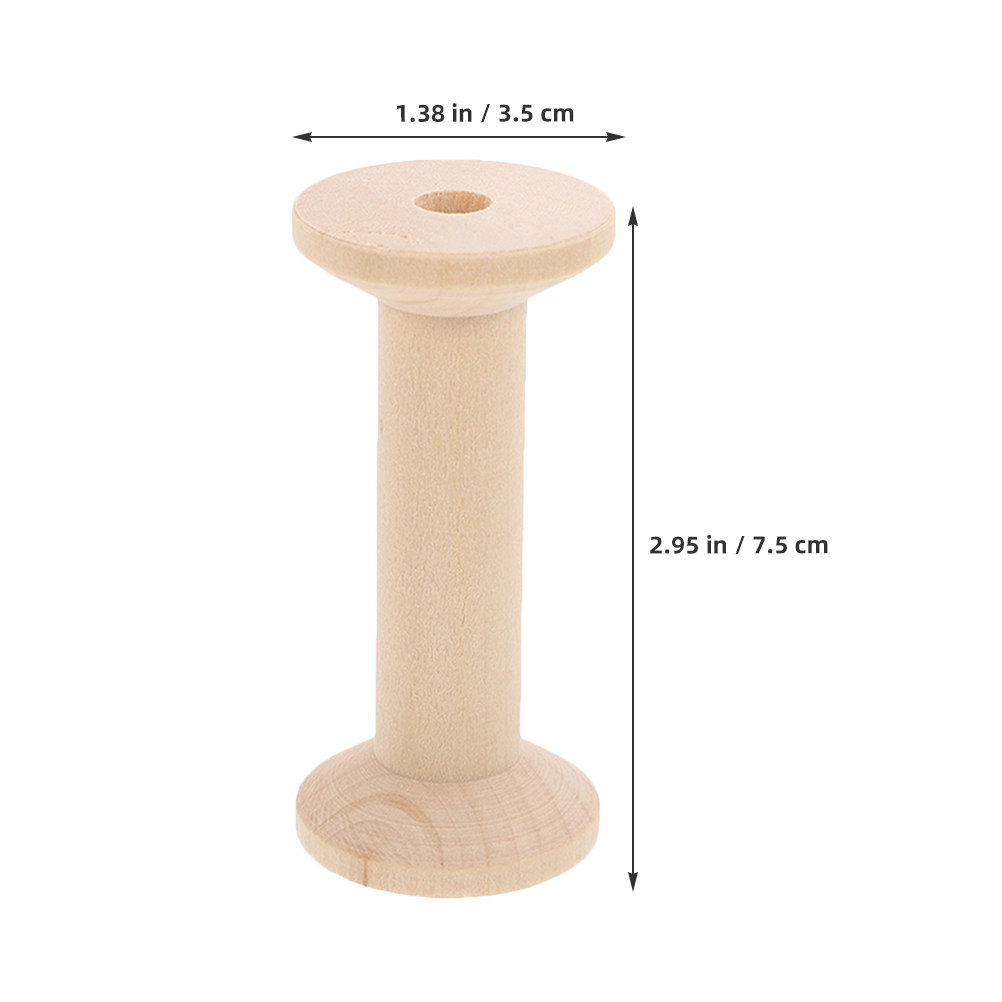 4Pcs Wooden Thread Spools Set  - Embroidery Craft avaliação e preço