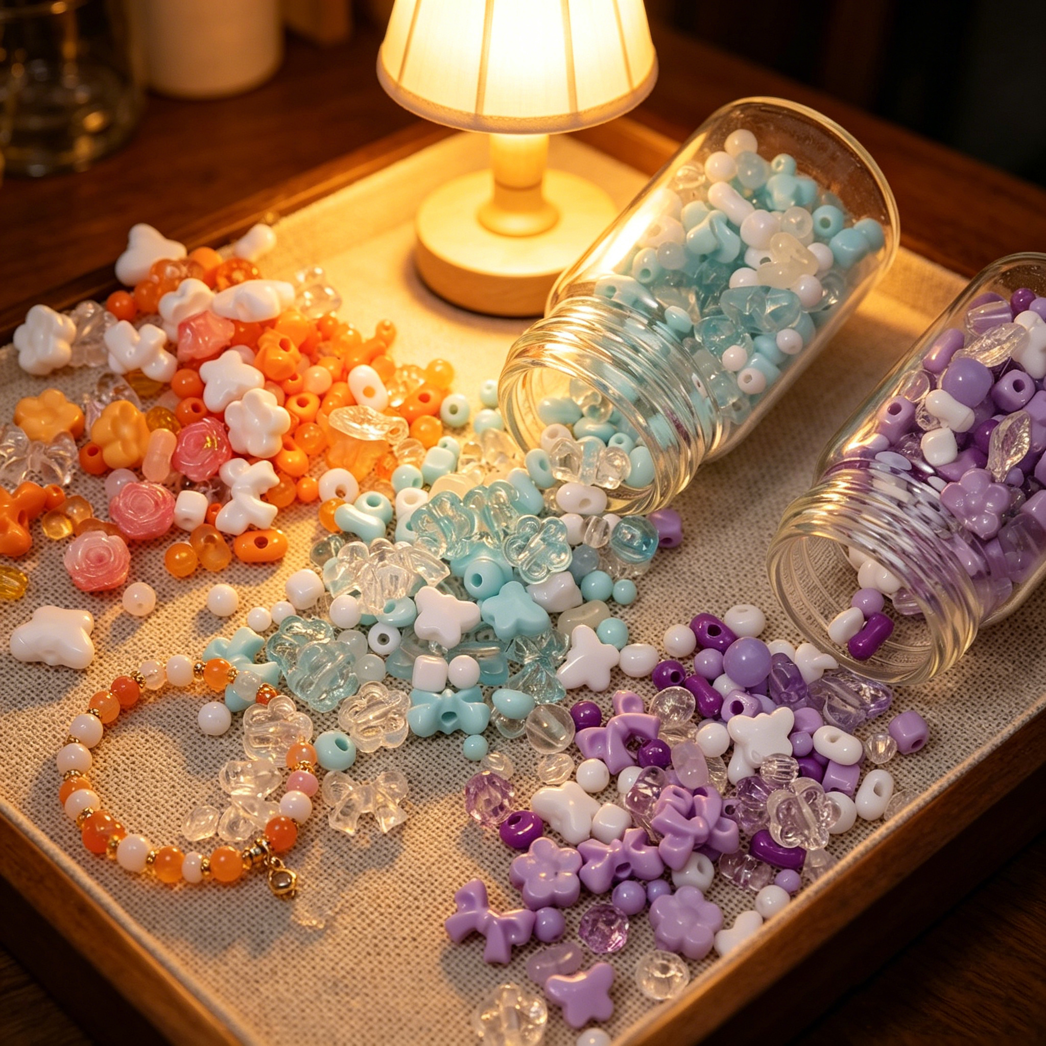 100-130Pcs Acrylic Bow Flower  - Embellishment Crafts avaliação e preço