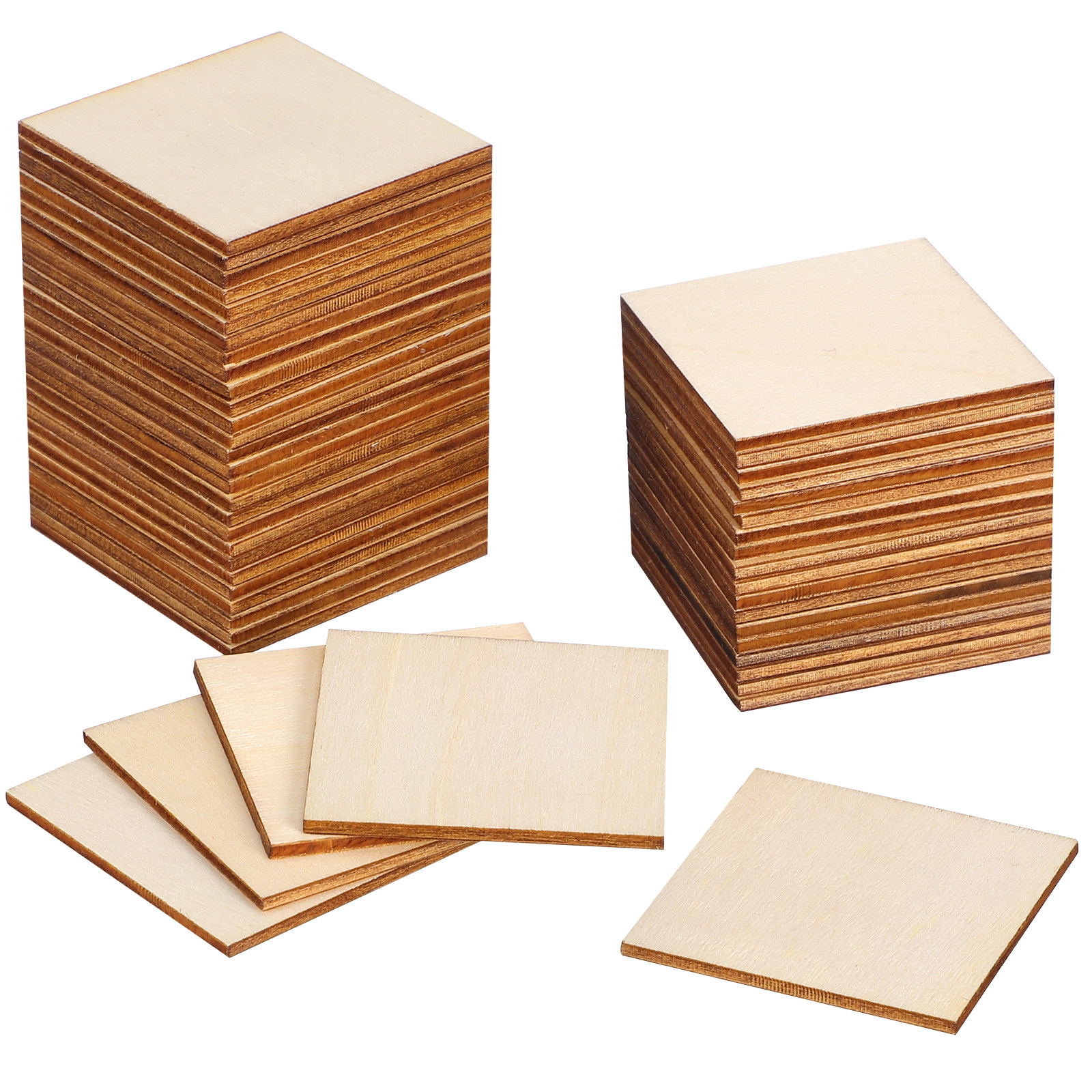 50Pcs Wooden Star Slices Squar - Craft Embellishments avaliação e preço