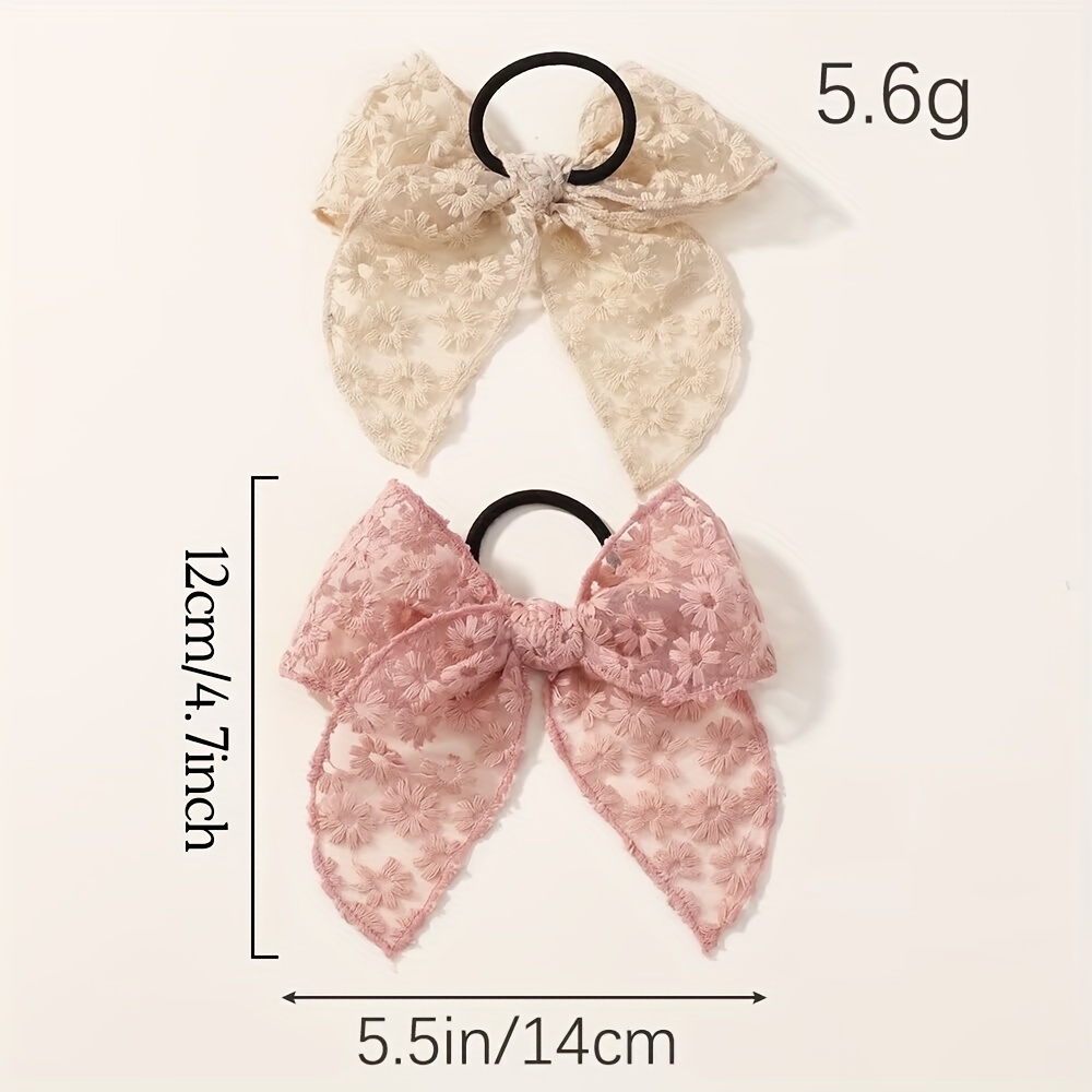 Elegant Lace Bow Hair Tie for  - Elastic Lace Trim avaliação e preço