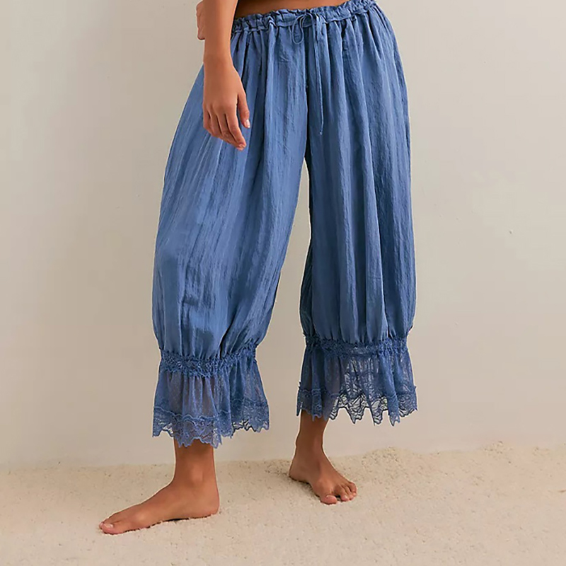 Women Lace Trim Pants Vintage  - Elastic Lace Trim avaliação e preço