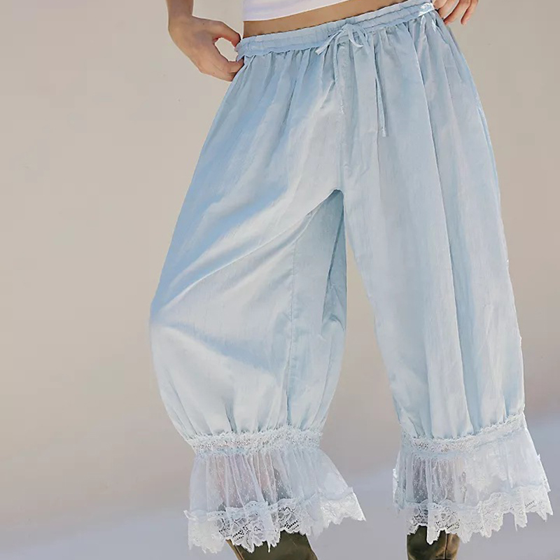 Women Lace Trim Pants Vintage  - Elastic Lace Trim avaliação e preço