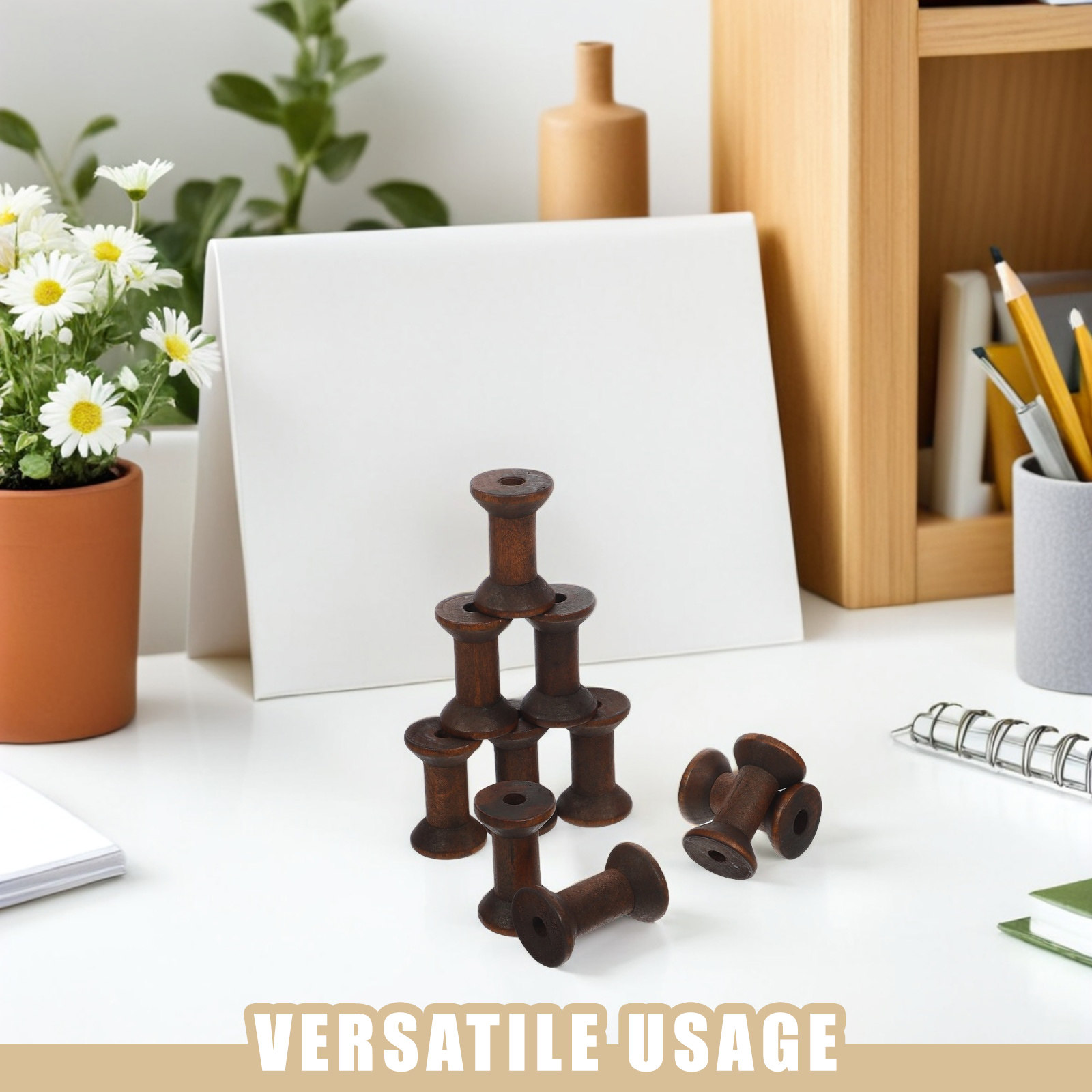 10Pcs Vintage Wooden Spools Na - Organza Ribbon Spool avaliação e preço
