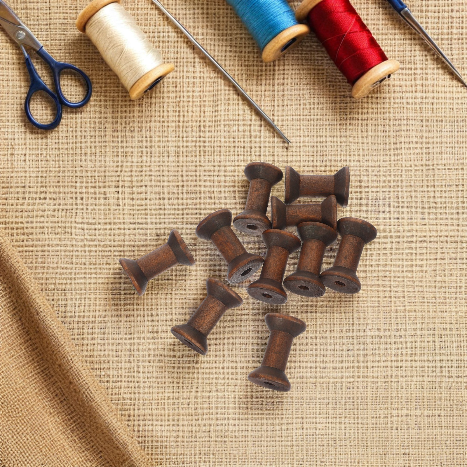 10Pcs Vintage Wooden Spools Na - Organza Ribbon Spool avaliação e preço