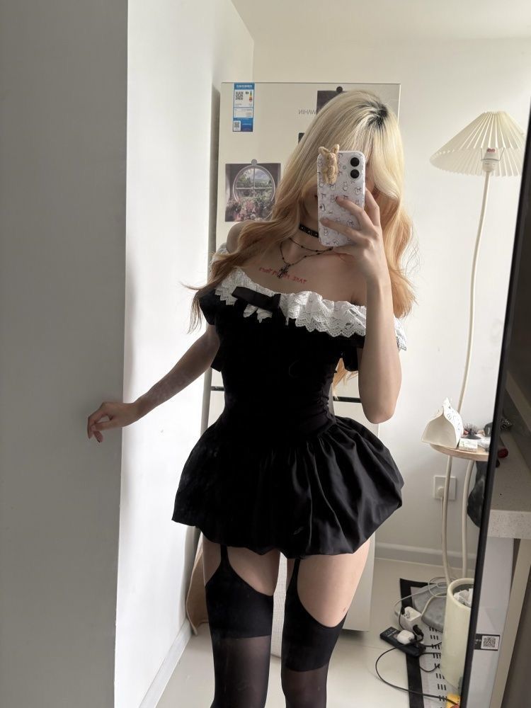 Coquette Korean Sexy Off Shoul - Elastic Lace Trim avaliação e preço