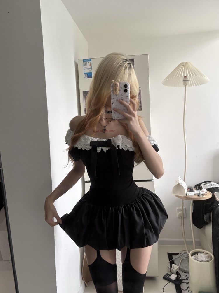 Coquette Korean Sexy Off Shoul - Elastic Lace Trim avaliação e preço