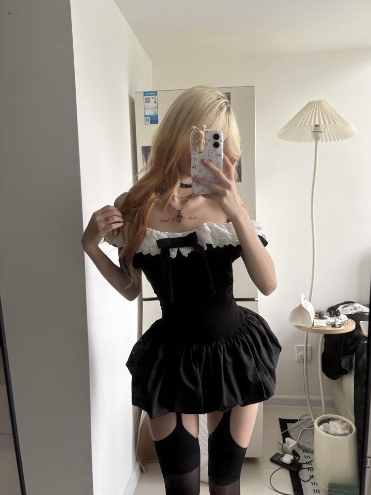 Coquette Korean Sexy Off Shoul - Elastic Lace Trim avaliação e preço