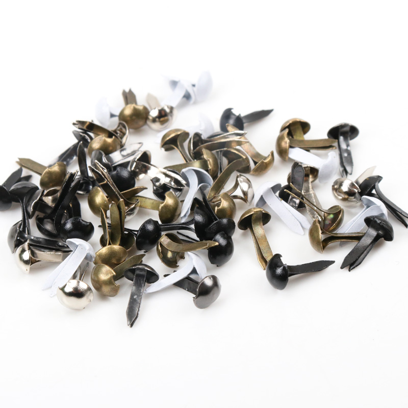 100pcs Mixed Round Metal Brad  - Embellishments For Scrapbooking avaliação e preço