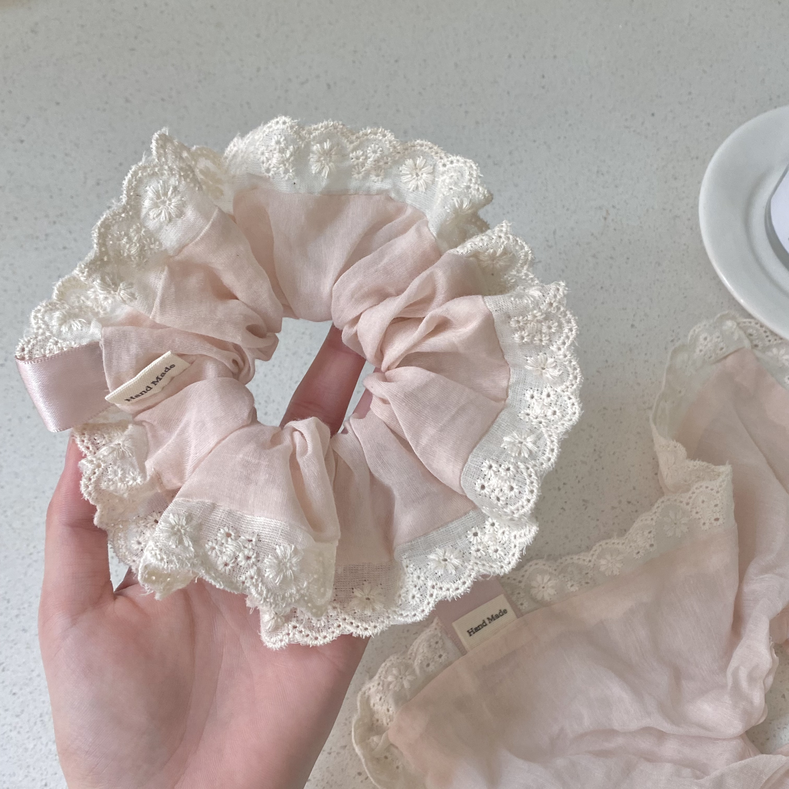 1PC Pink Lace - Trimmed Hair A - Elastic Lace Trim avaliação e preço