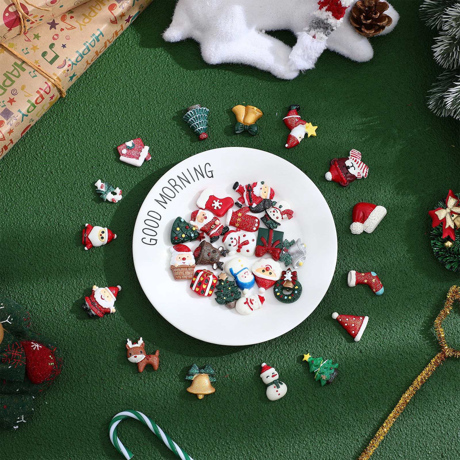 50 PCS Embellishment Christmas - Craft Embellishments avaliação e preço