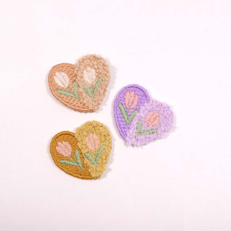 10PCS Wool Plush Love Flower A - Applique Patch Flower avaliação e preço