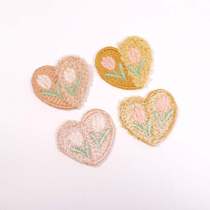 10PCS Wool Plush Love Flower A - Applique Patch Flower avaliação e preço