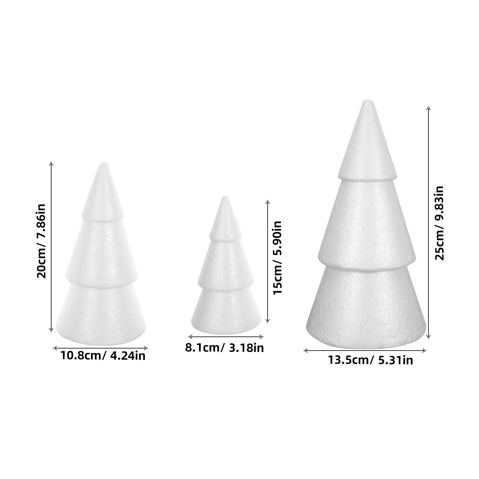 6Pcs White Foam Christmas Tree - Christmas Craft Embellishment avaliação e preço