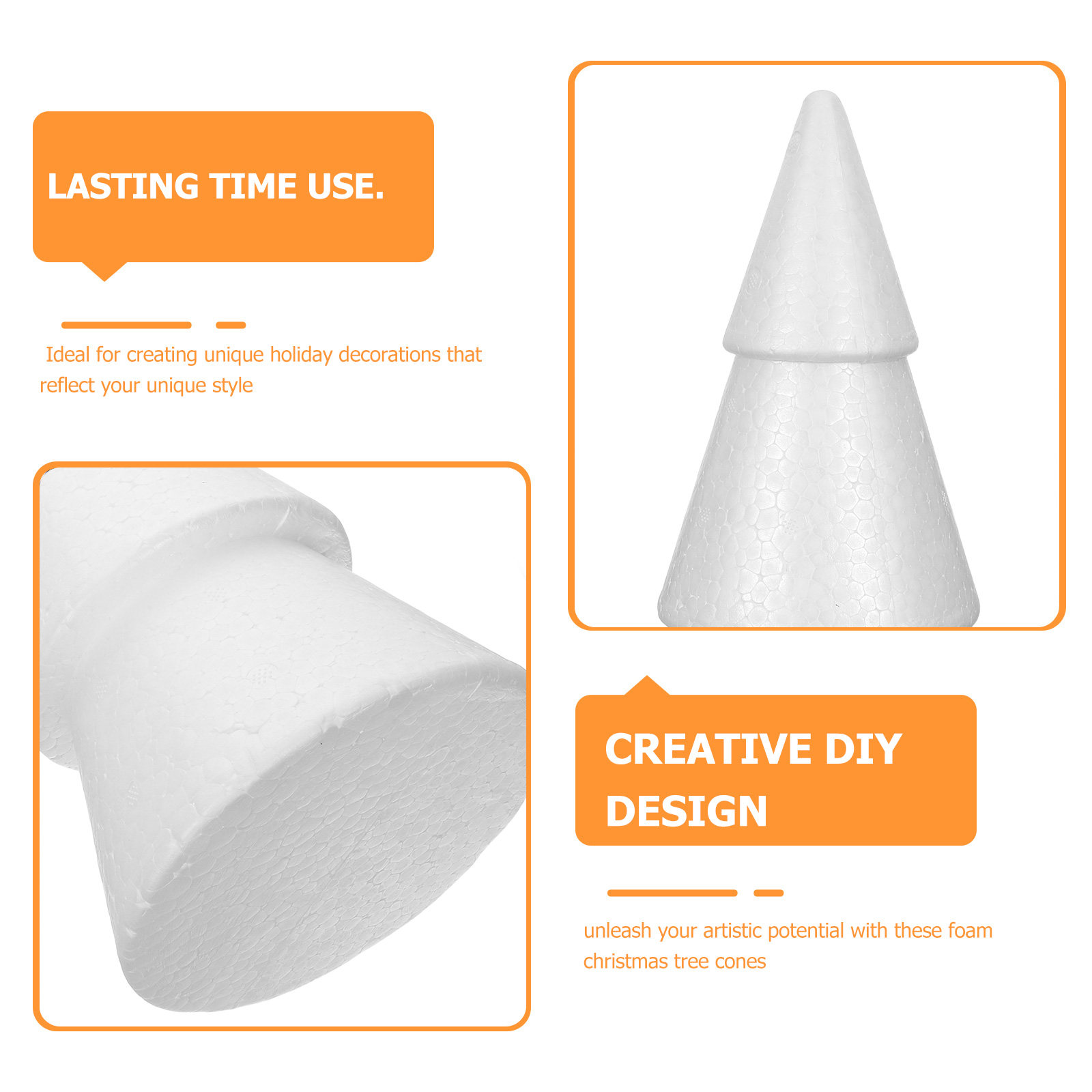 6Pcs White Foam Christmas Tree - Christmas Craft Embellishment avaliação e preço