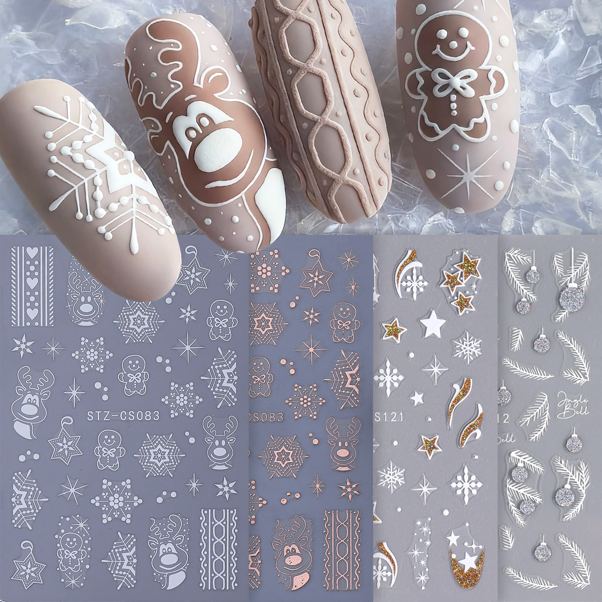 4pcs Winter Cartoon Christmas  - Glitter Vinyl Roll avaliação e preço