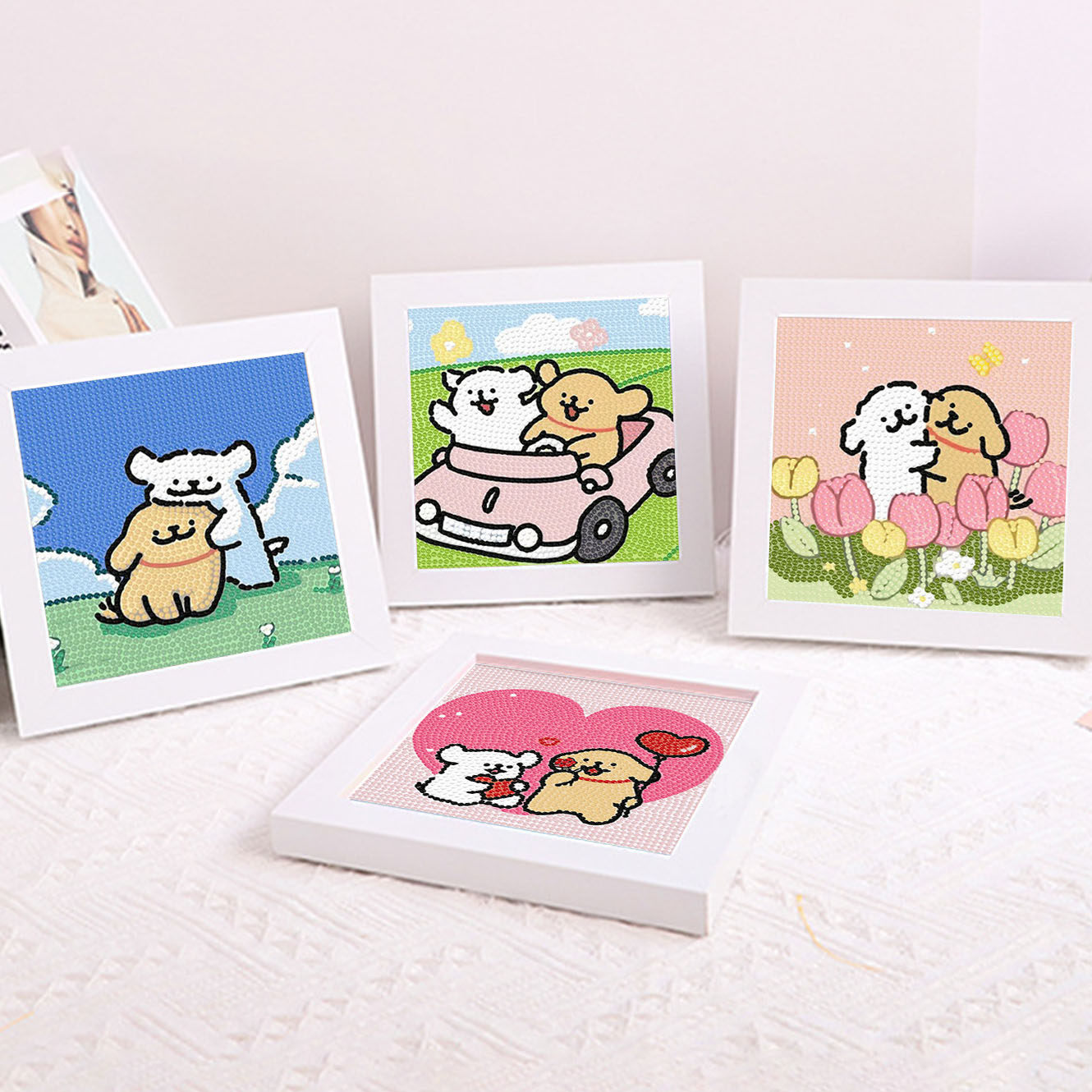 Cartoon Line Puppy Crystal Dia - Embroidery Embellishments avaliação e preço