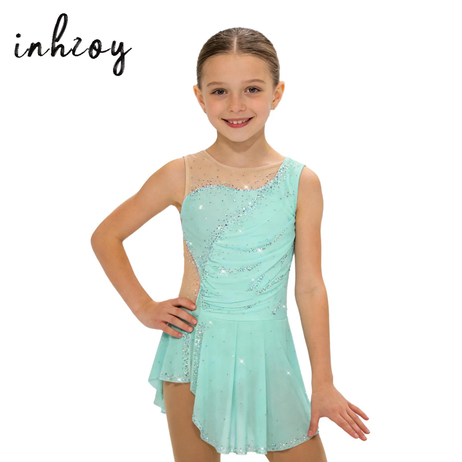 Kids Rhythmic Gymnastics Jerse - Rhinestone Banding Trim avaliação e preço