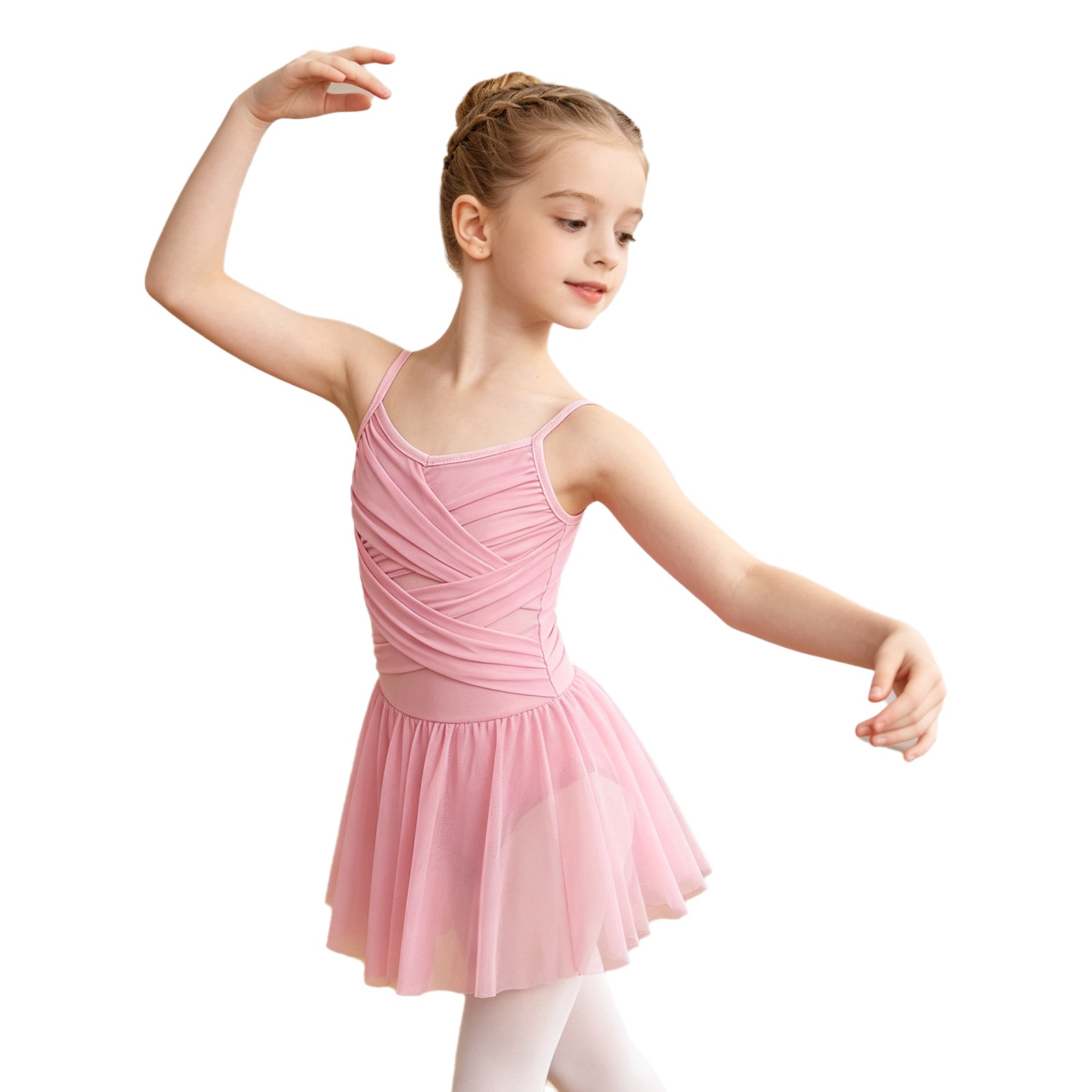 Kids Rhythmic Gymnastics Jerse - Rhinestone Banding Trim avaliação e preço