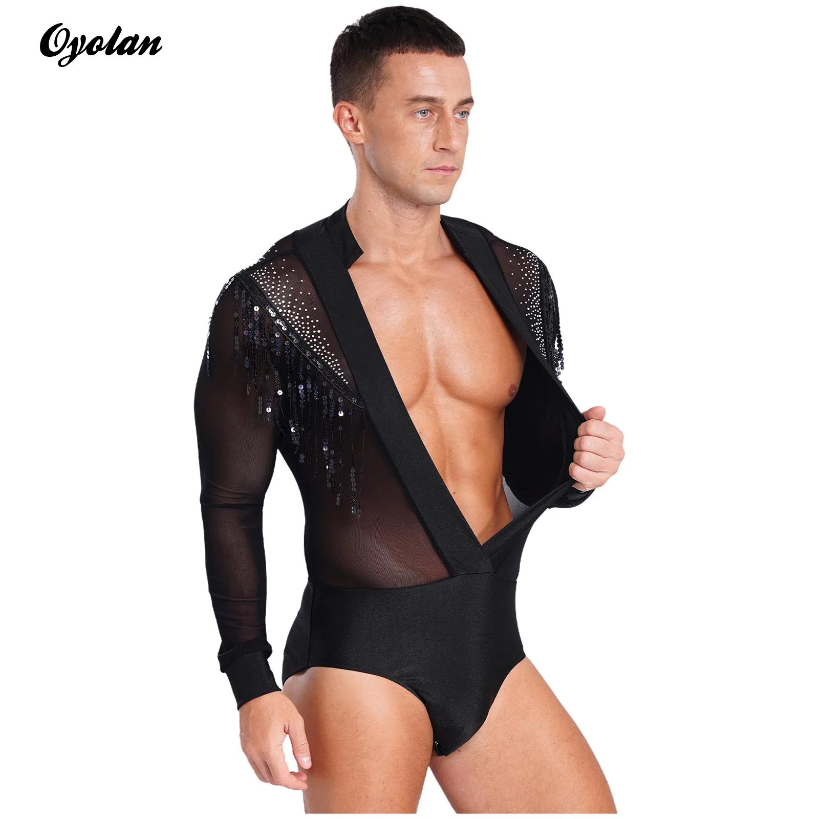 Mens Latin Salsa Dance Perform - Rhinestone Banding Trim avaliação e preço
