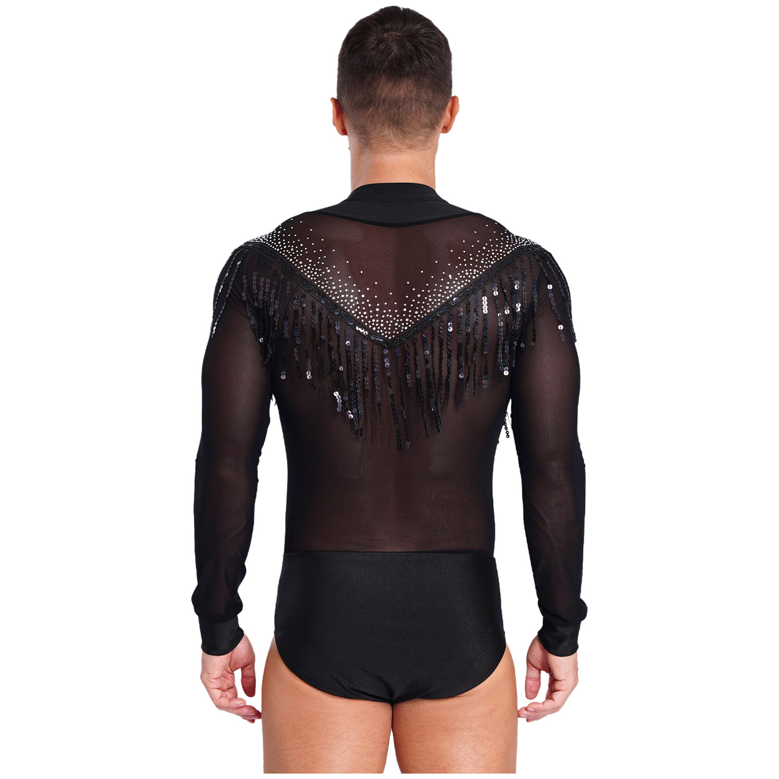 Mens Latin Salsa Dance Perform - Rhinestone Banding Trim avaliação e preço