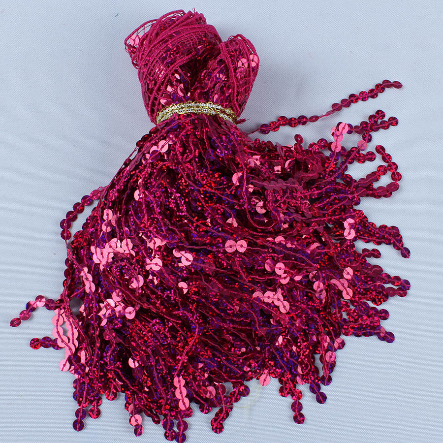 6 Meters/lot Holographic Sequi - Beaded Trim Fringe avaliação e preço
