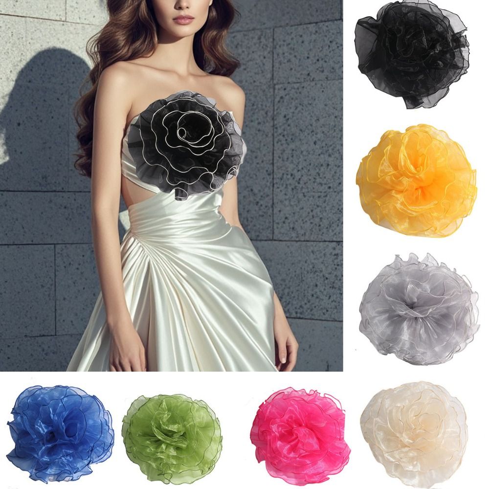 DIY 3D Large Fabric Flower Bro - Applique Patch Flower avaliação e preço