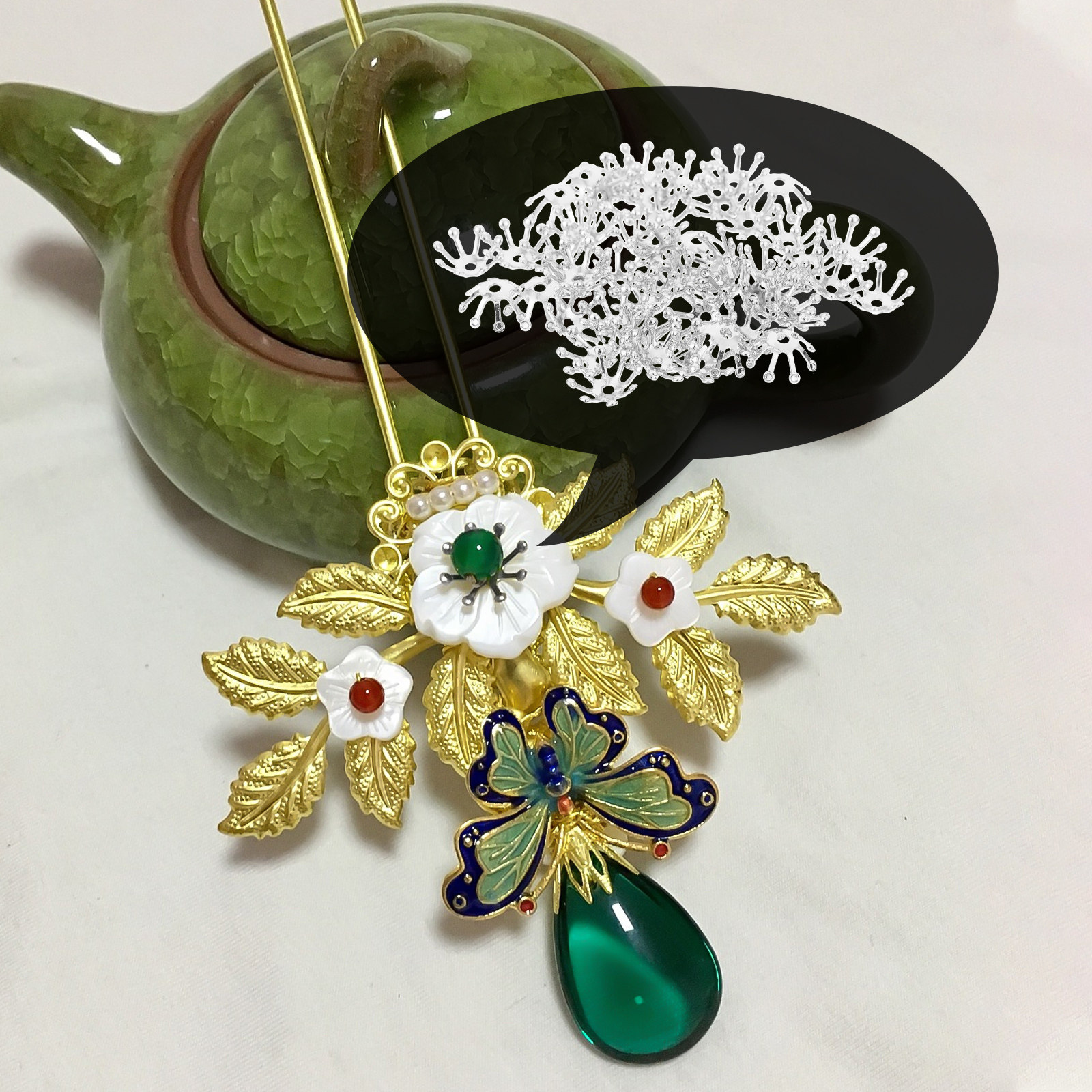50Pcs Chic Flower Bud Shaped C - Craft Embellishments avaliação e preço