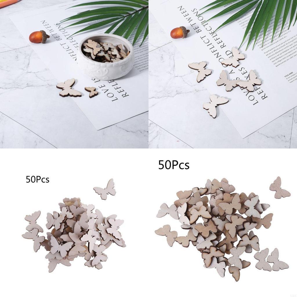 50 Pcs for Butterfly Wooden Sl - Christmas Craft Embellishment avaliação e preço