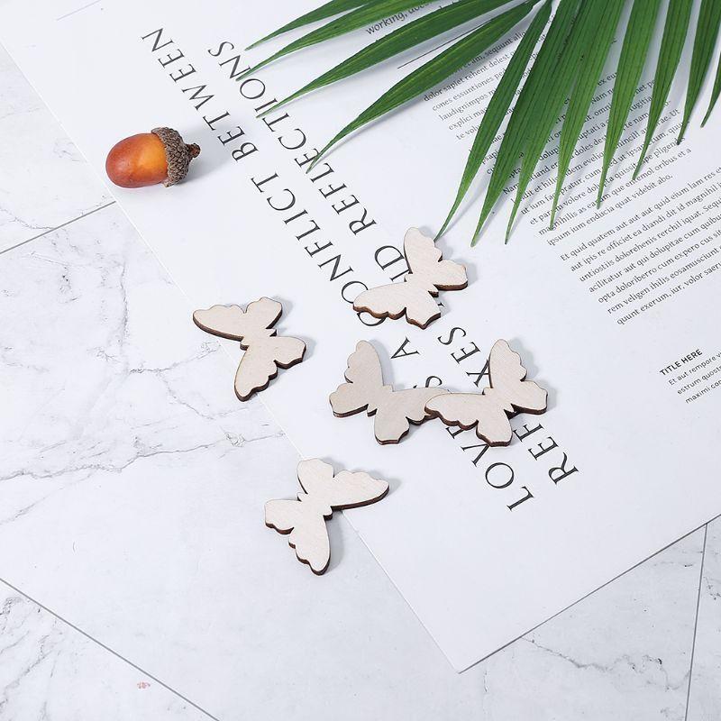 50 Pcs for Butterfly Wooden Sl - Christmas Craft Embellishment avaliação e preço