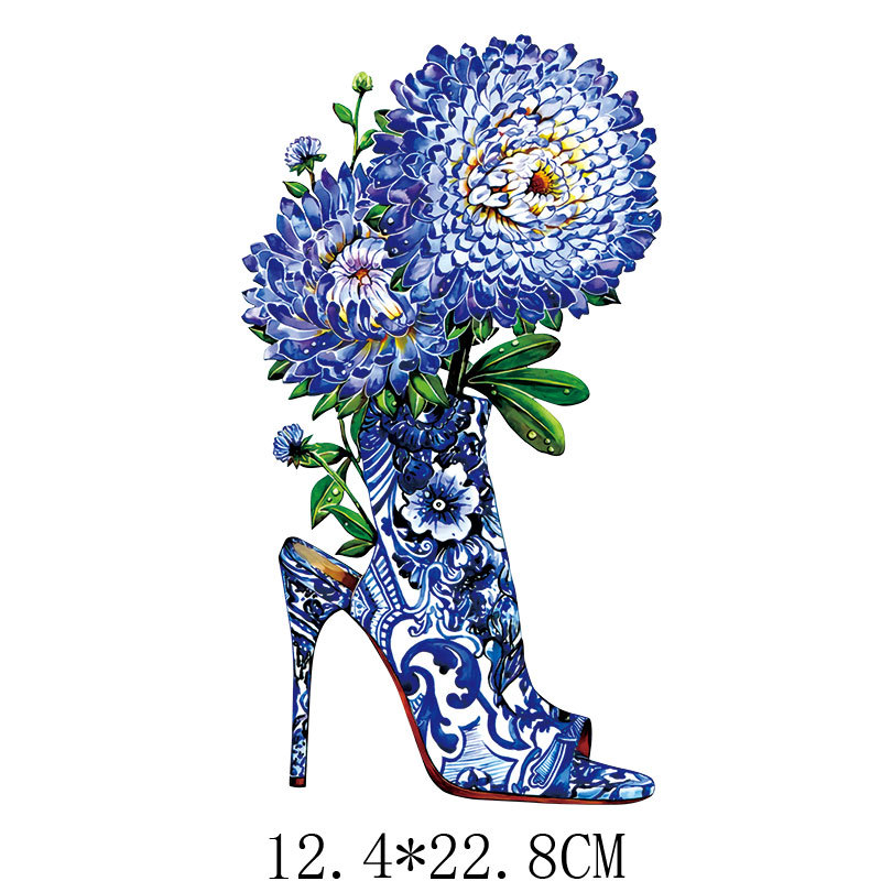 High heels flowers Iron On Pat - Applique Patch Flower avaliação e preço