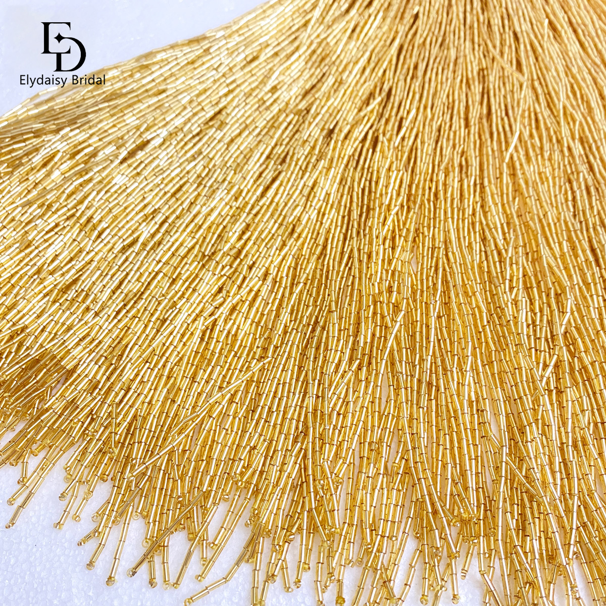 ELYDAISY 1Meter Length Champag - Beaded Trim Fringe avaliação e preço