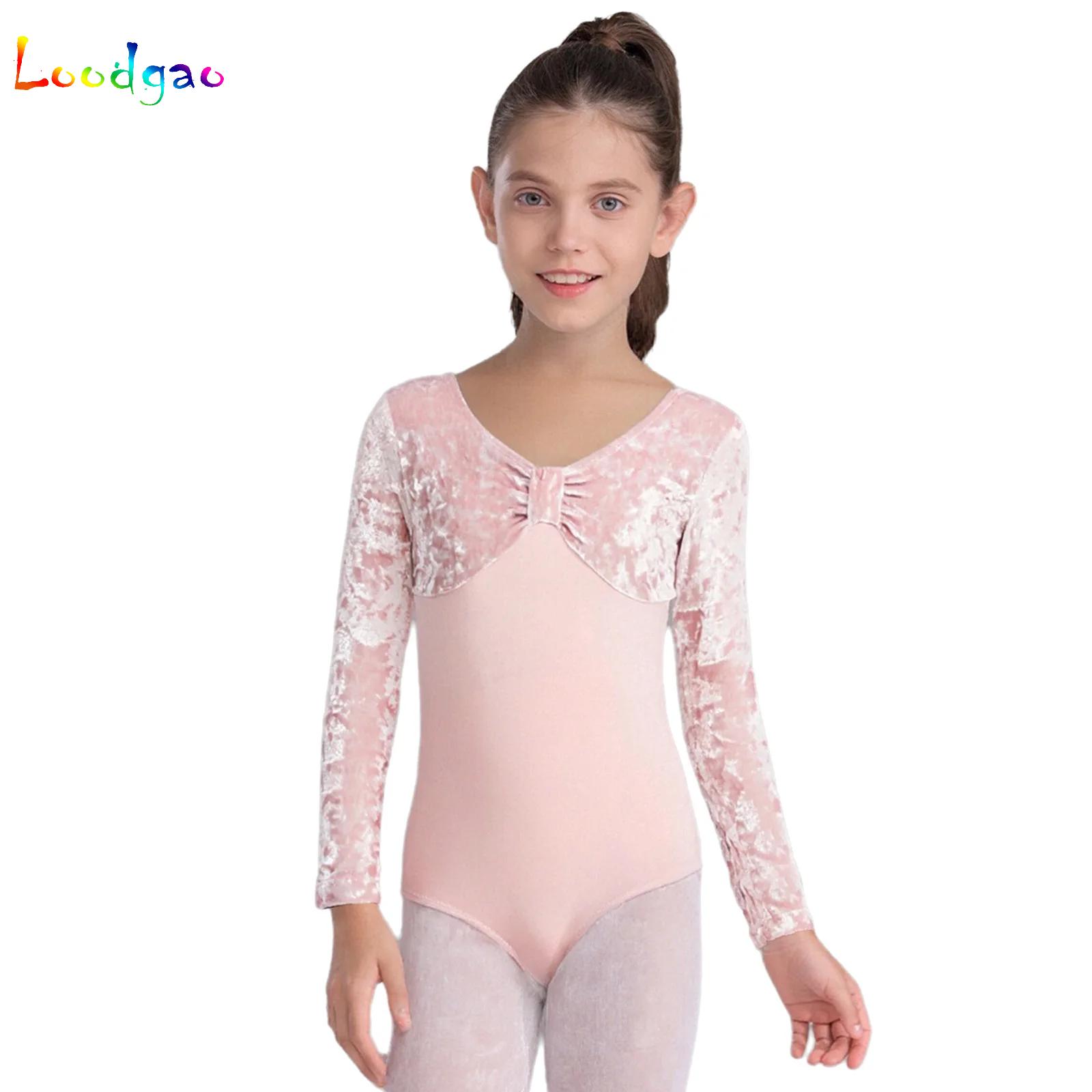 Kids Ballet Leotard Long Sleev - Elastic Lace Trim avaliação e preço