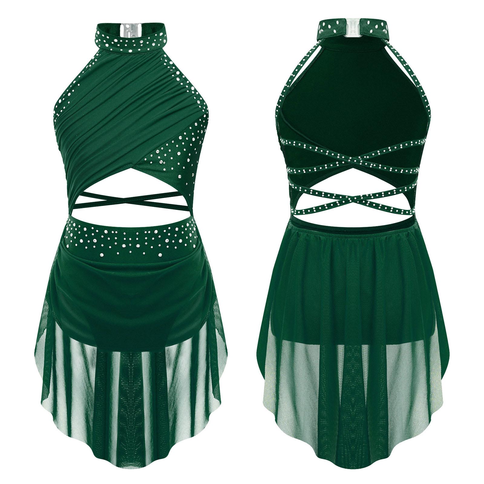 Girls Lyrical Dance Dress Rhin - Rhinestone Banding Trim avaliação e preço