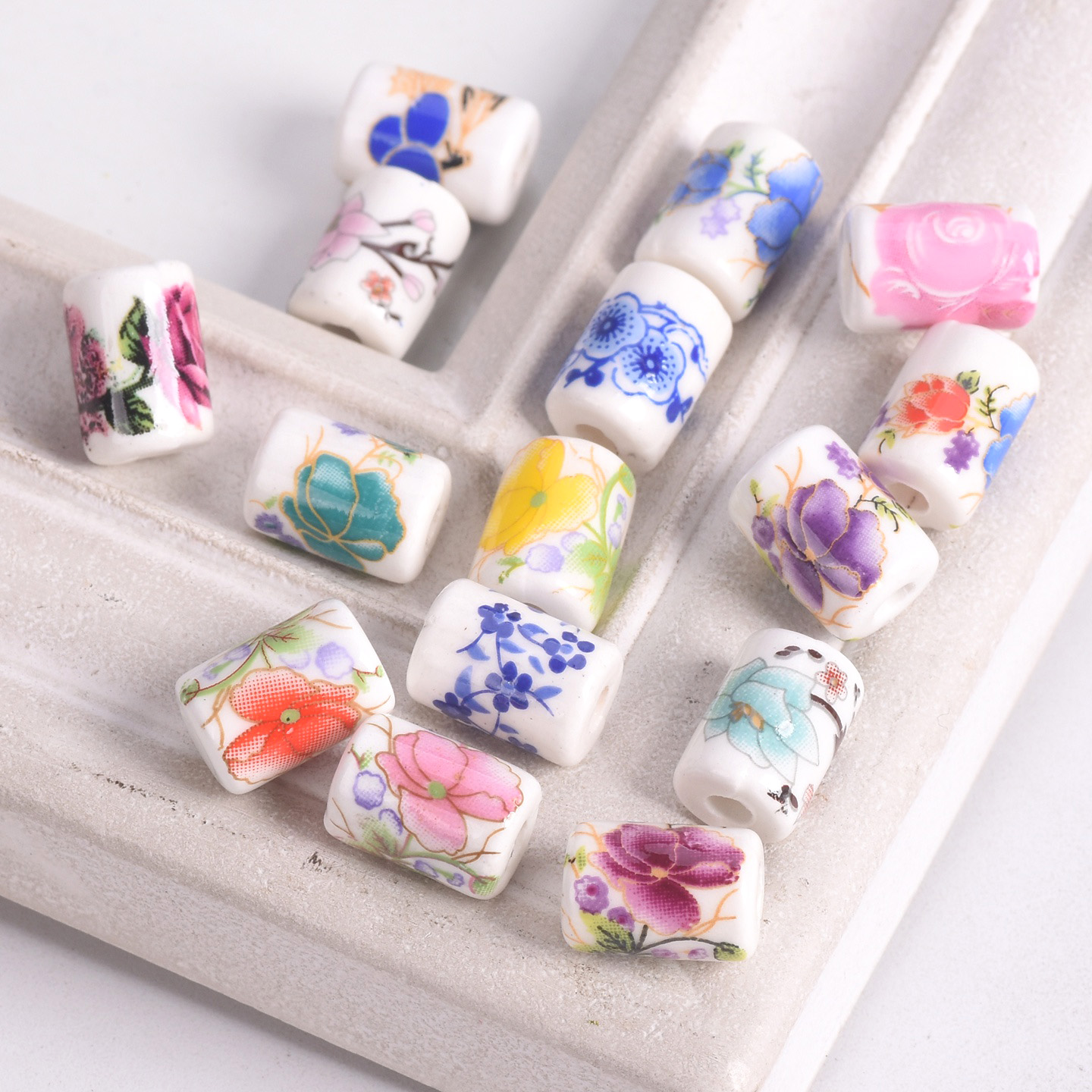 10pcs 12x9mm Cylinder Shape Fl - Embellishment Crafts avaliação e preço