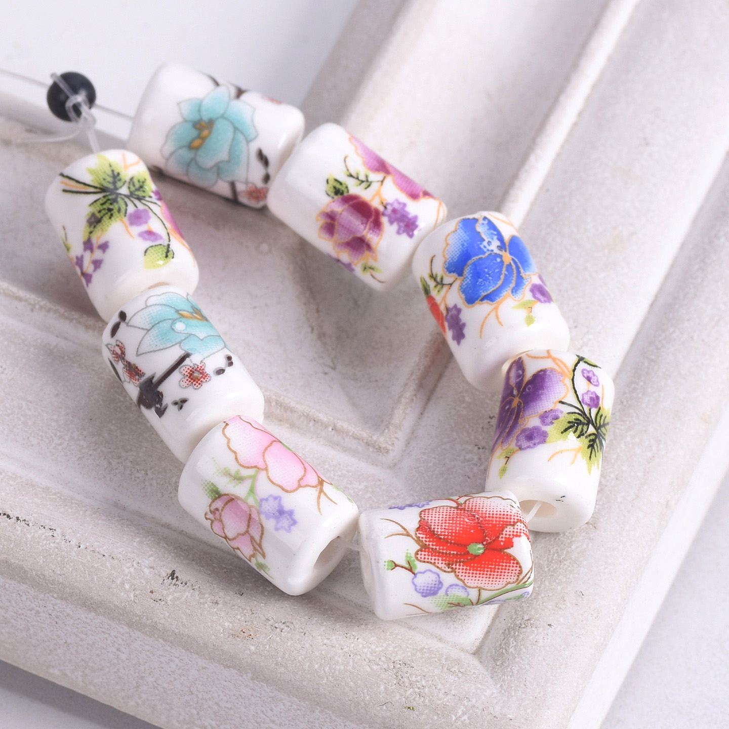 10pcs 12x9mm Cylinder Shape Fl - Embellishment Crafts avaliação e preço