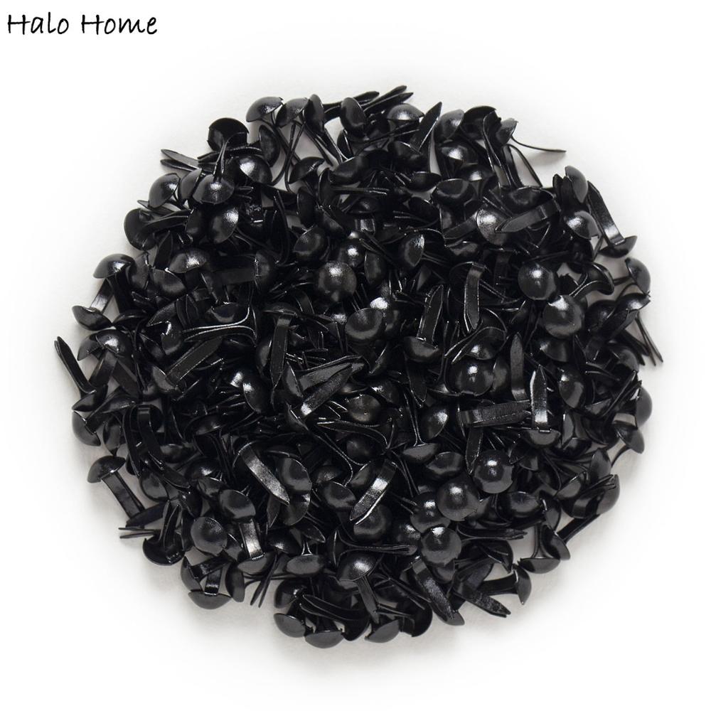 500 Pcs Black Round Brads Scra - Embellishments For Scrapbooking avaliação e preço