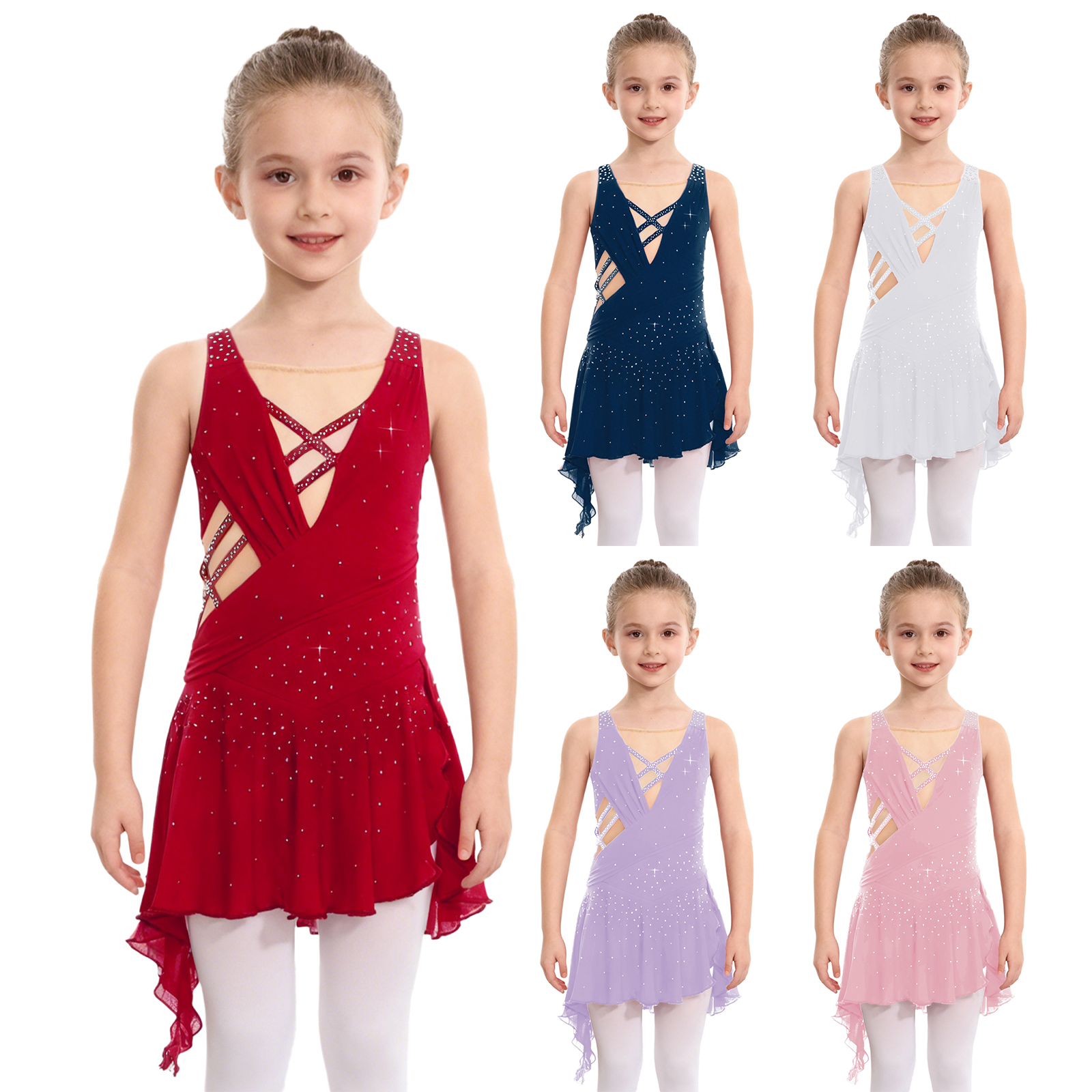 Kids Girls Lyrical Ballet Danc - Rhinestone Banding Trim avaliação e preço