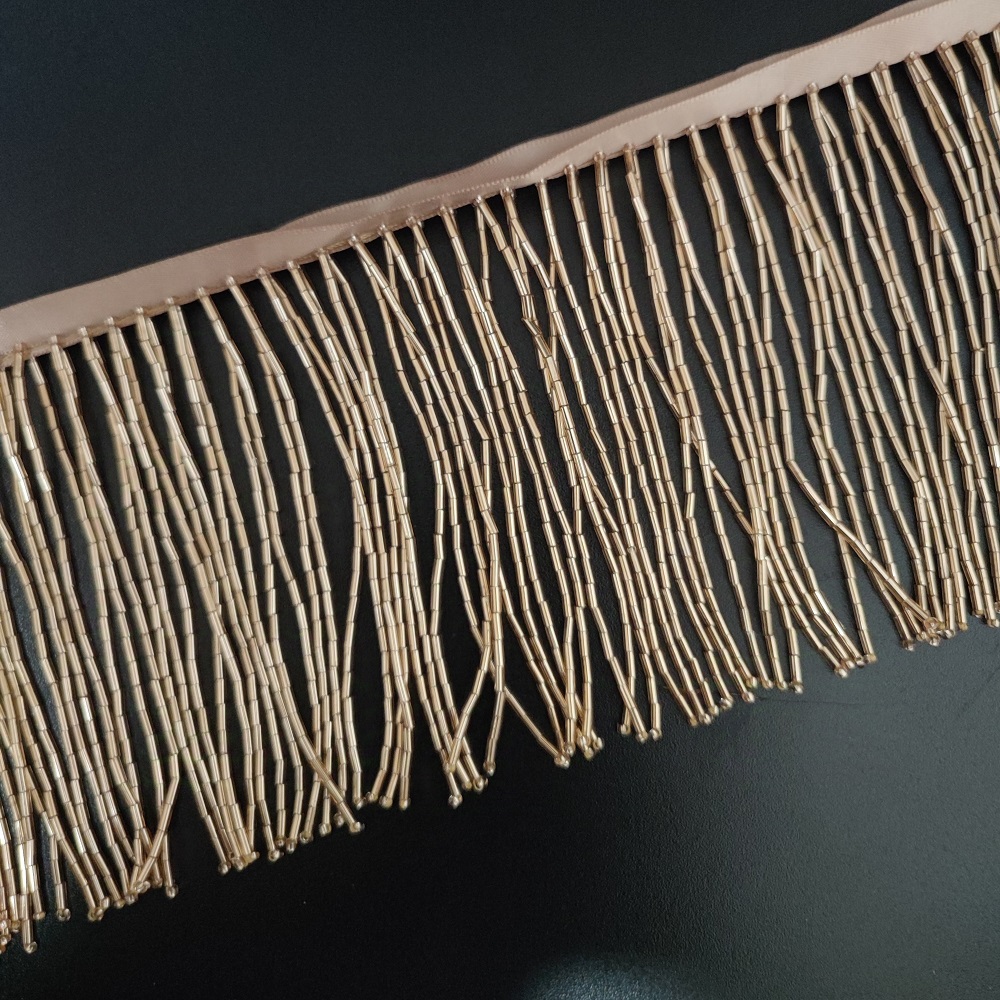 10cm Wide All Bugle Beads Bead - Beaded Trim Fringe avaliação e preço