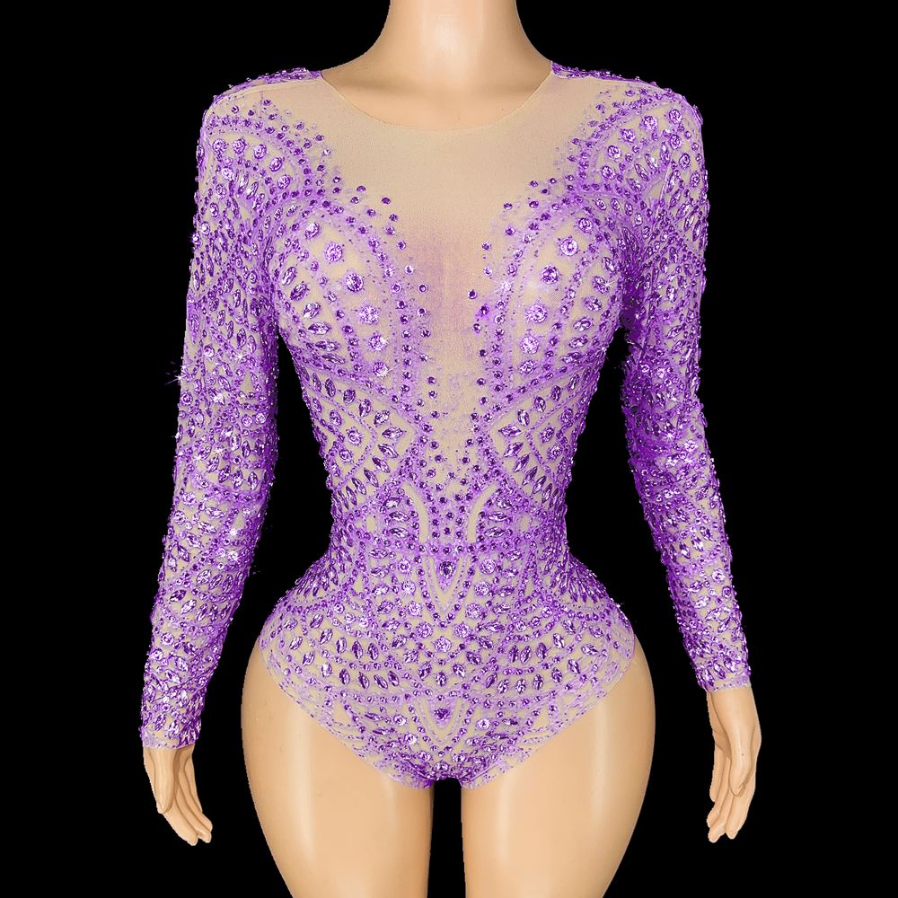 Sparkly Rhinestones Leotard Lo - Rhinestone Banding Trim avaliação e preço