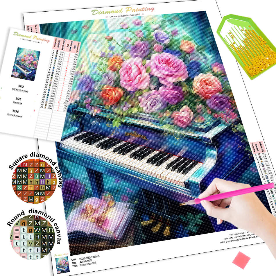 1pc frameless  Diamond Paintin - Embroidery Embellishments avaliação e preço