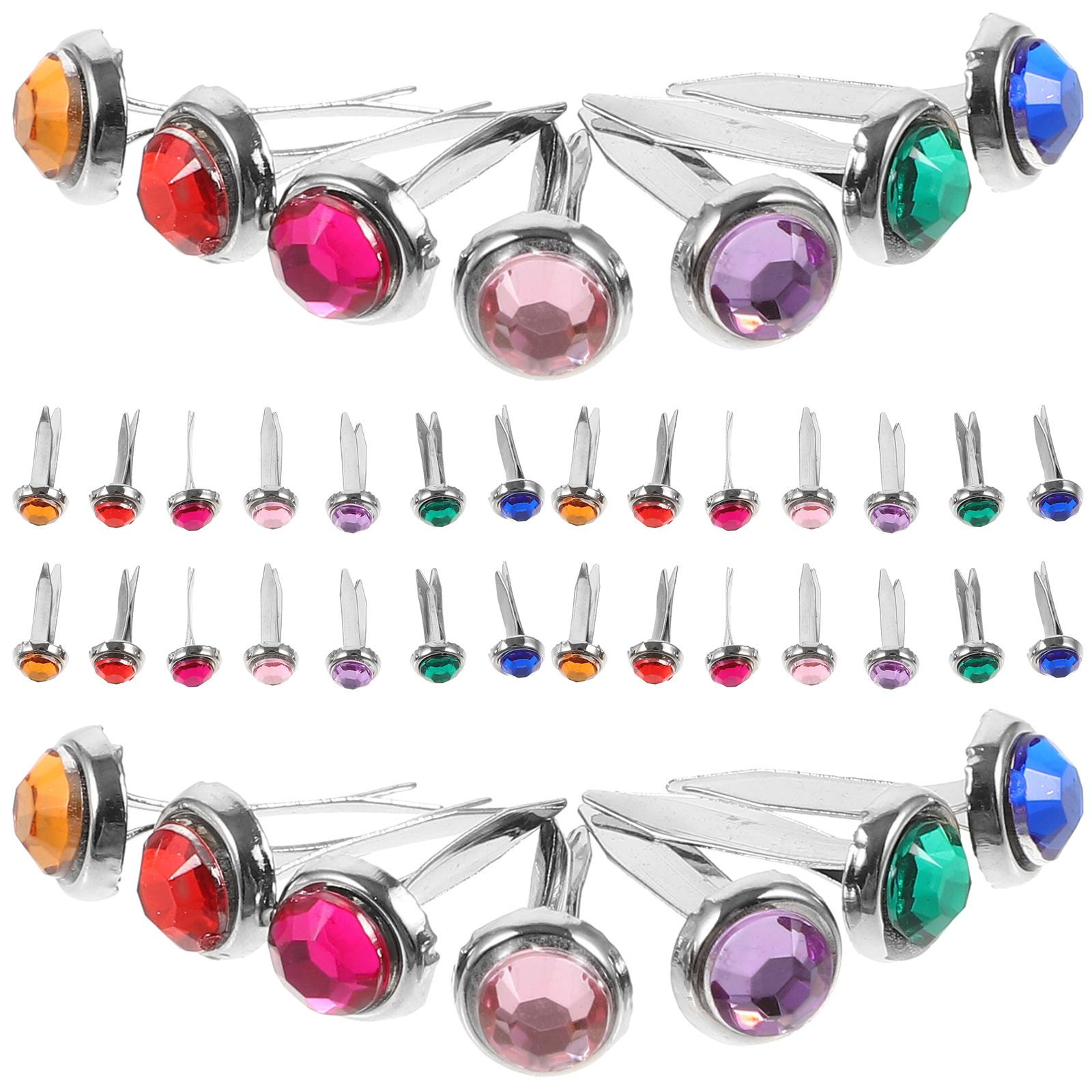50Pcs Colorful Two Legged Meta - Embellishments For Scrapbooking avaliação e preço