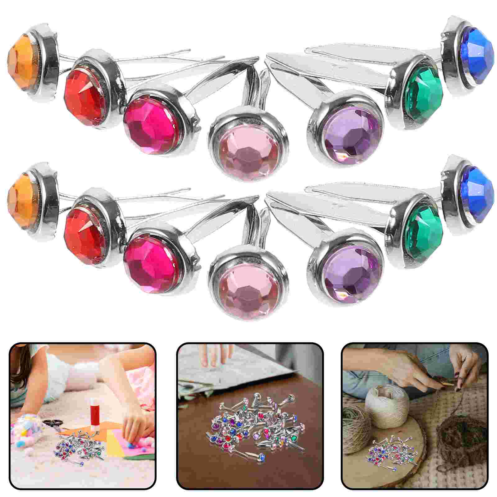 50Pcs Colorful Two Legged Meta - Embellishments For Scrapbooking avaliação e preço